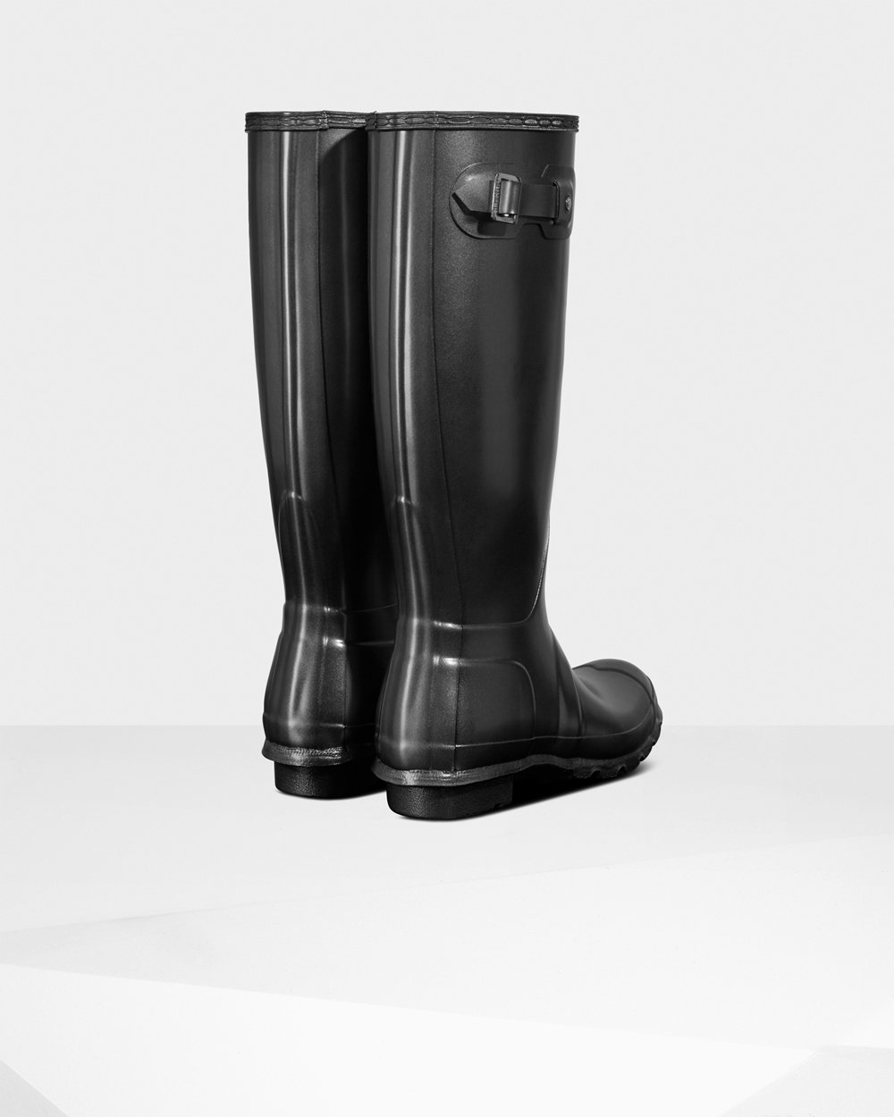 Botas de Lluvia Altas Hunter Mujer - Original Pearlized - Negros - XEJUSRB-02